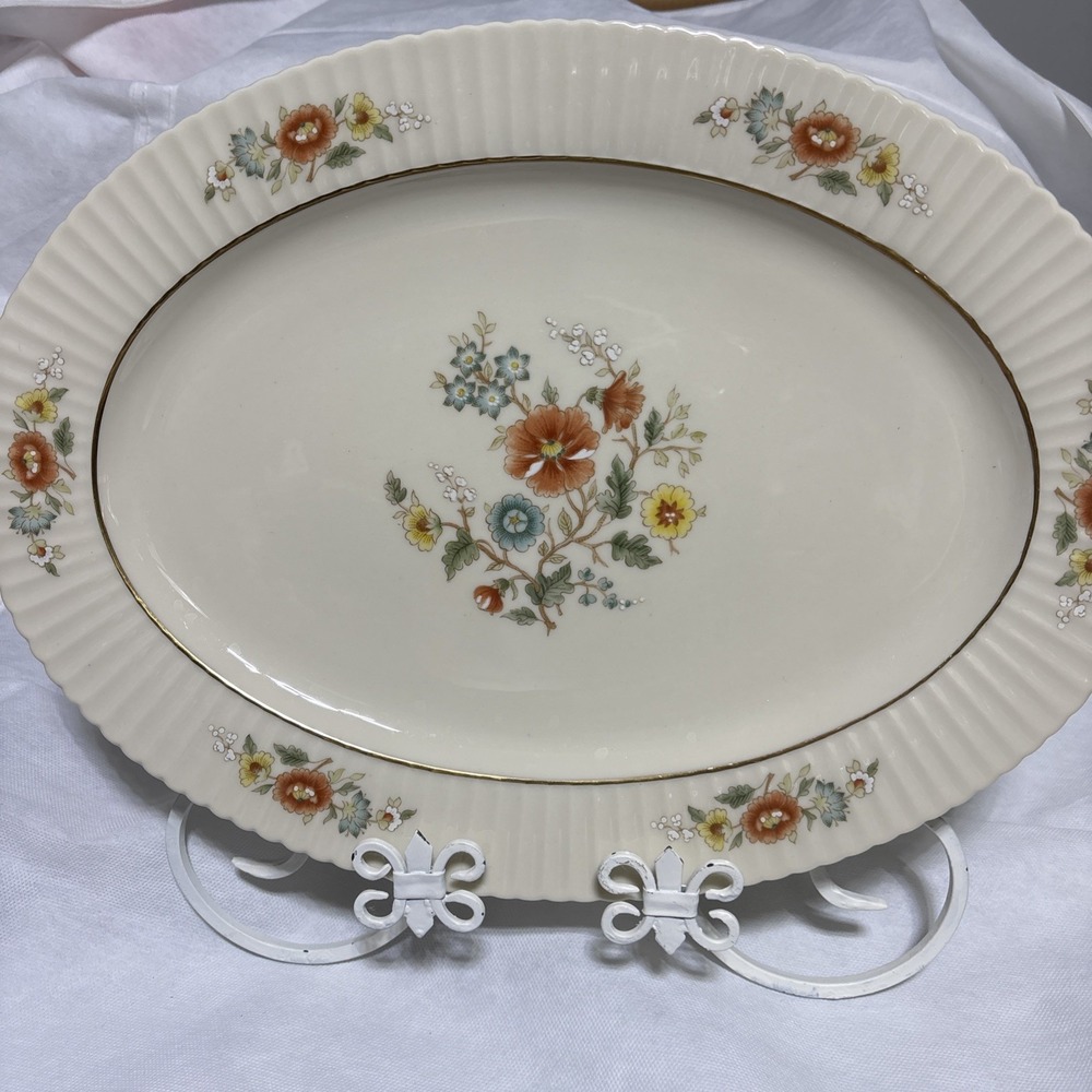 RARE DISCONTINUED LENOX CHINA TEMPLE BLOSSOM 16" OVAL PLATTER / SERVING TRAY NEW